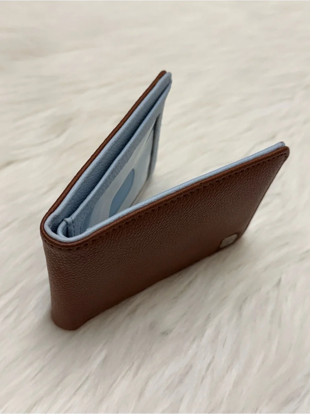 QUIKSILVER - BROWN BLUE FAUX LEATHER BIFOLD WALLET
